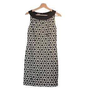 Muse Eyelet Green Black & White Sleeveless Dress. Size 6.